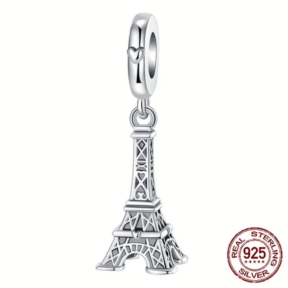 925 Sterling Silver Eiffel Tower Pendant/Charm - NWT - Picture 5 of 5